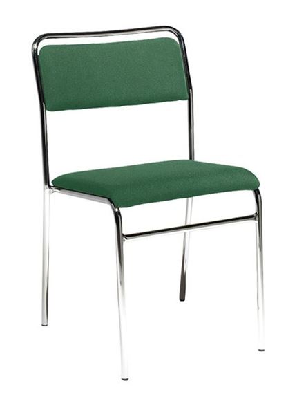 Konferansestol Ronny uten armlener, kromstativ, grønn