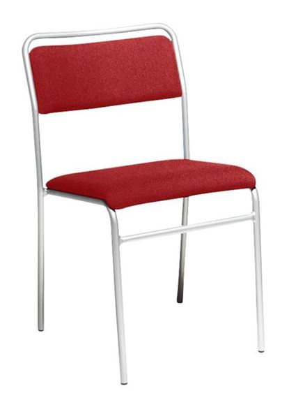 Konferansestol Ronny uten armlener, søvfarget stativ, rød