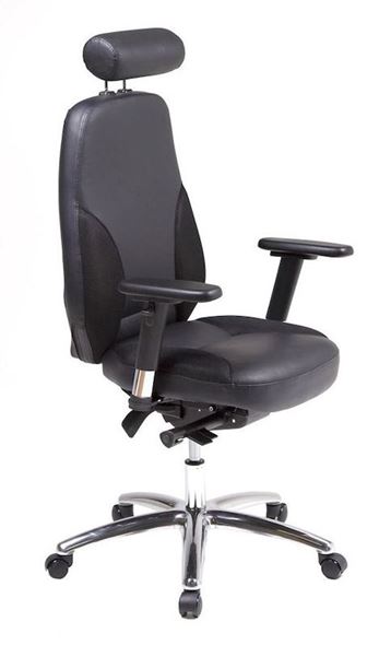 Kontorstol Orion, svart skinn