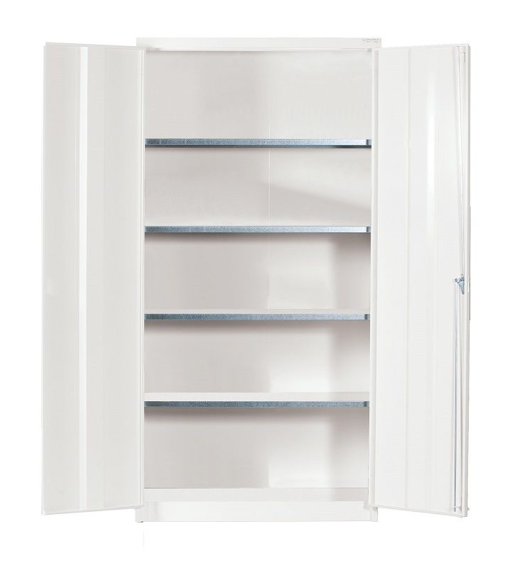 Verkstedskap i stål, 4 flyttbare hyller