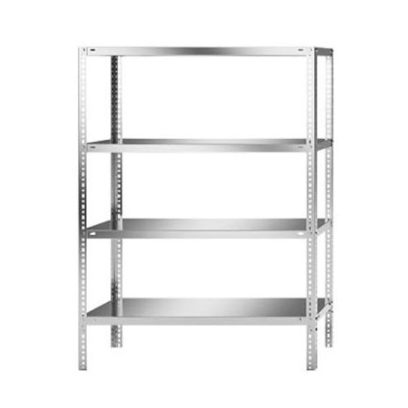Lagerhylle Purmo, grunnseksjon, BxDxH 1100x400x1500, 4 hyller, rustfri