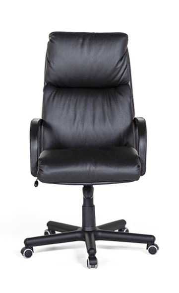 Kontorstol Espo, med armlener, svart skinn