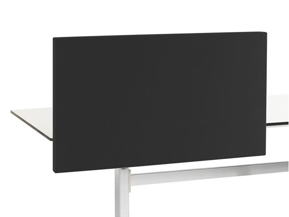 Bordskjerm Standard, rette hjørner, BxDxH 1600 x 30 x 650 mm, svart