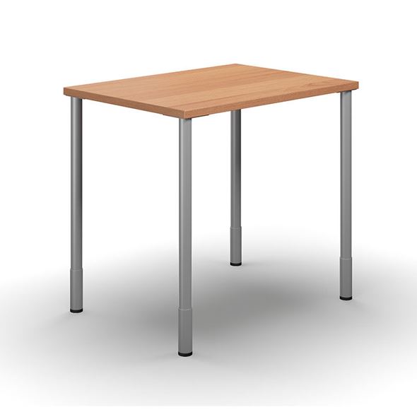 Bord DUO-C, LxB 800x600 mm, bøk/sølv