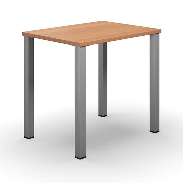 Bord DUO-U, LxB 800x600 mm, bøk/sølv