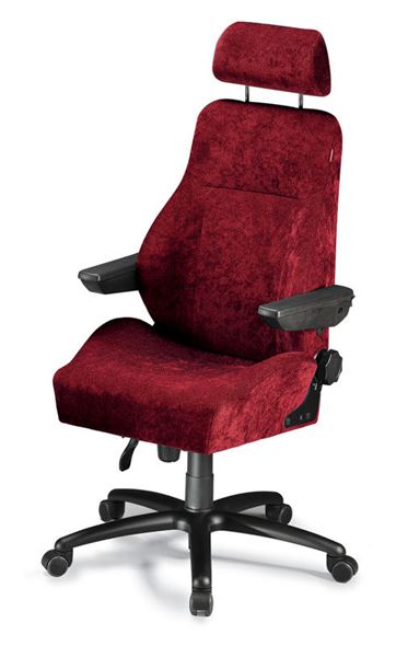 Kontorstol Sverigestolen 9080, 24-timers, rød plysj