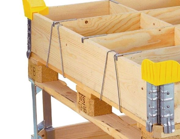 Karmlås til pallekarm, for to karmer