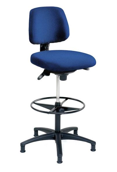 Arbeidsstol Ergo, blå med fotring