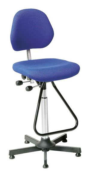 Arbeidsstol Haldis, med fotstøtte, 620-870 mm, blå