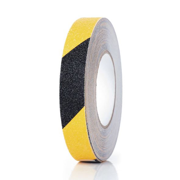 Antisklitape Plister, L 18 m, B 25 mm, svart/gul