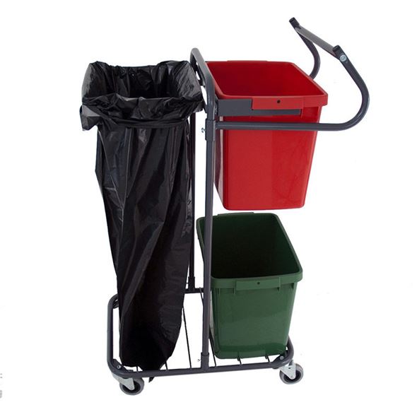 Sorteringsvogn Sverker, for 2 bokser med sekkeholder 125-L