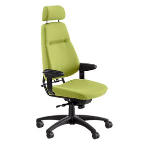 Bilde av Kontorstol Sverigestolen 814 XL, grønt stoff Gaja Classic, med høyere rygg og større sete 