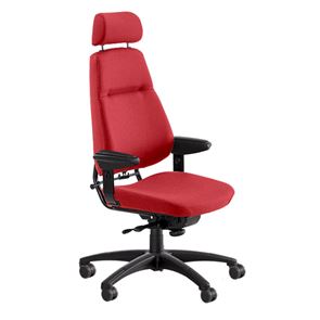 Bilde av Kontorstol Sverigestolen 814 XL, rødt stoff Gaja Classic, med høyere rygg og større sete 