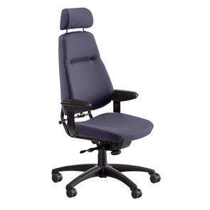 Bilde av Kontorstol Sverigestolen 814 XL, blå-lilla stoff Gaja Classic, med høyere rygg og større sete 