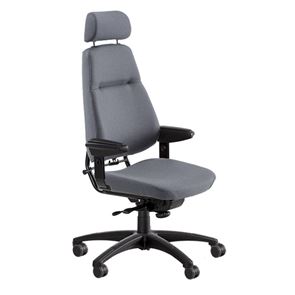 Bilde av Kontorstol Sverigestolen 814 XL, grått stoff Gaja Classic, med høyere rygg og større sete 