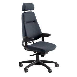 Bilde av Kontorstol Sverigestolen 814 XL, svart stoff Gaja Classic, med høyere rygg og større sete 