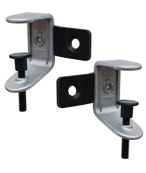 Bordbeslag til bordskjerm Softline, nedhengende, vinkelmontering, grå