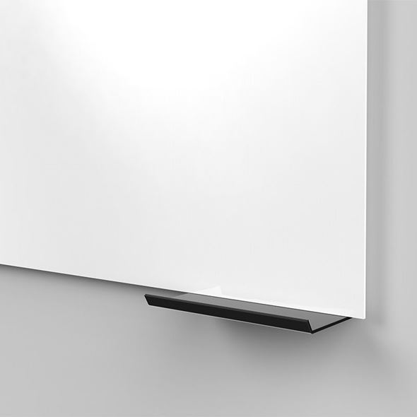 Hylle til skrivetavle av glass Lintex Mood, 200 mm, svart plexi