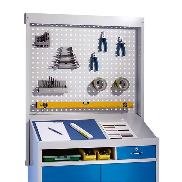 Verktøytavle til verktøyskap med skrivepult, perforert, HxBxD 780x915x