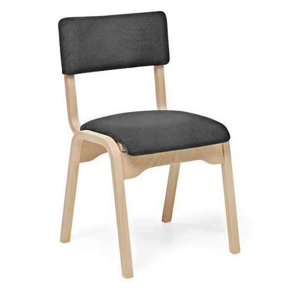 Trestol Company, bøk, polstret sete, 4-pk