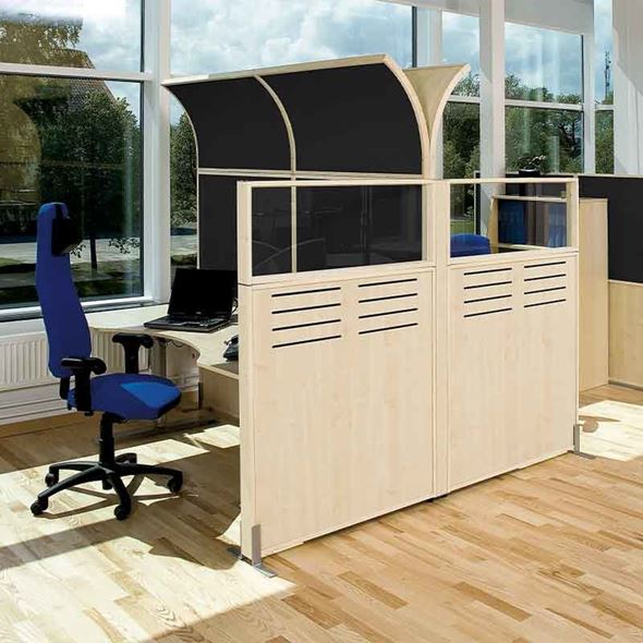 Sky påbygningsenhet til skjermvegg Silence, rett 800 mm, lysegrå, bjør