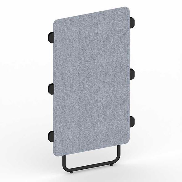 Skillevegg til lydabsorberende sofa Nelson, lysegrå med svarte ben