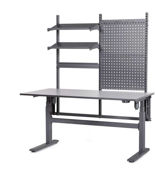 Arbeidsbord Loke, pakke, elektrisk høydejusterbart, BxD 1600x800 mm, g