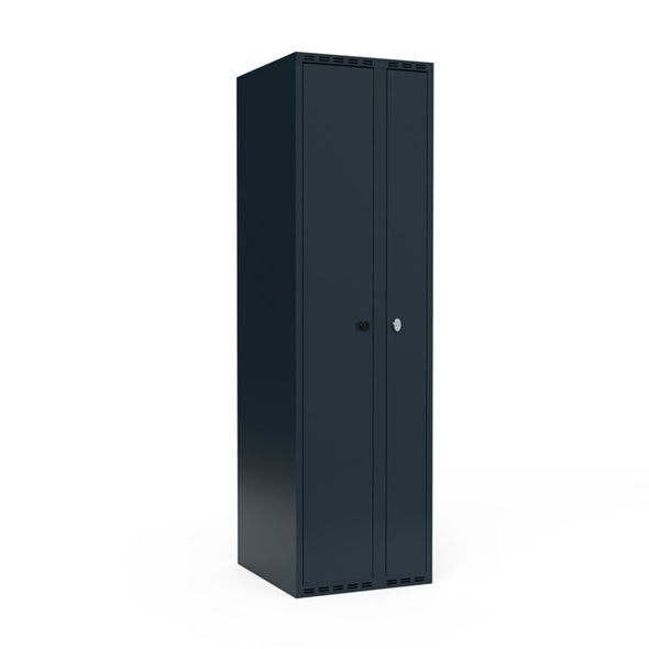 Klesskap Fydor SMC med pardører, 1 plass 300+200 mm, rett tak, antrasi