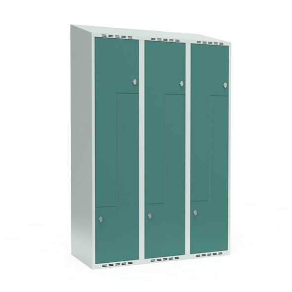 Z-skap Fydor SMZ, BxDxH 1200x550x1900 mm, 6 dører i 3 skap, skråtak, g