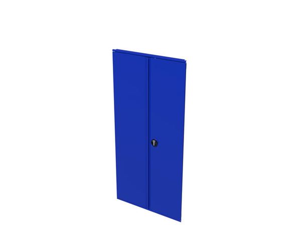 Dørpar med lås til lagerhylle Gerdmanshyllen, BxH 930x1960, blå