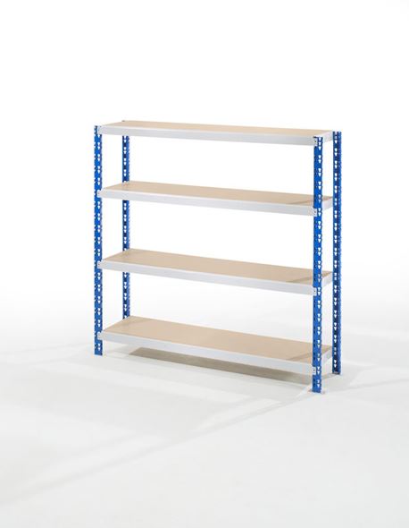 Lagerhyller Juhani, T 400 mm, med hylleplater av spon, grunnseksjon, H