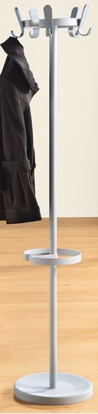 Stumtjener med 5 kroker Jasmin, høyde 1680 mm, Ø 350 mm, krokfarge søl