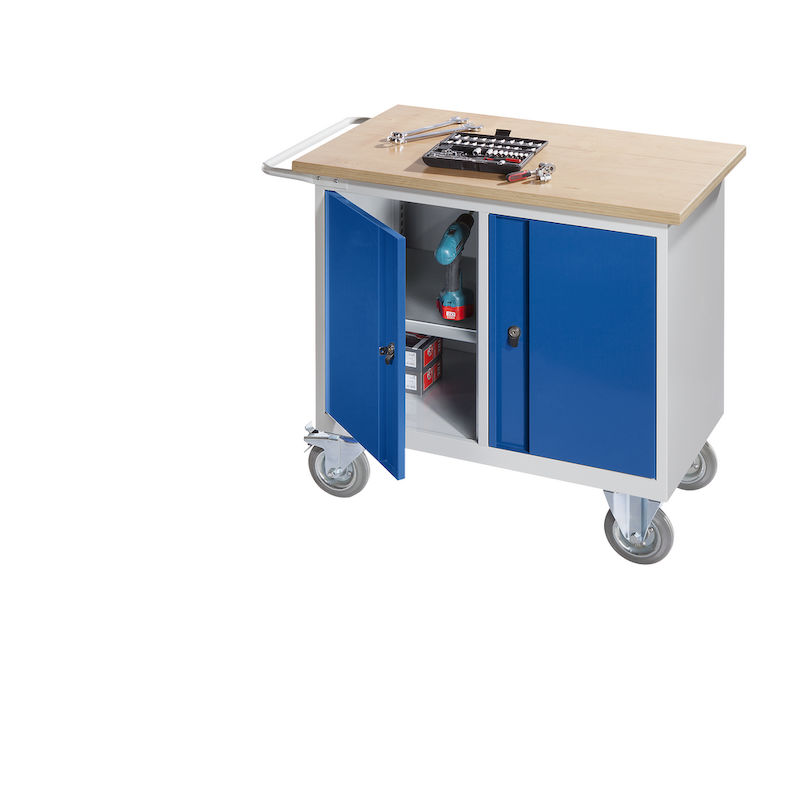 Arbeidsbenk, kompakt med hjul Rind