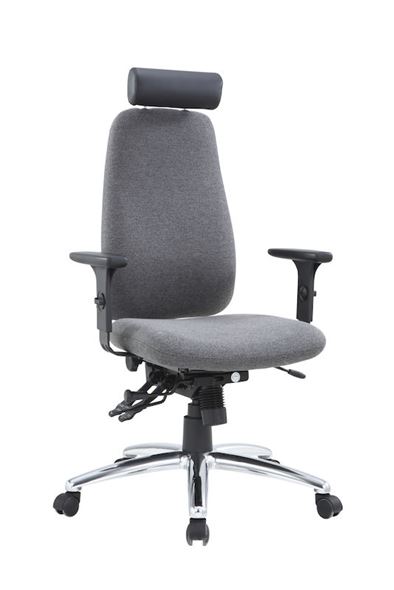 Kontorstoler Ricky, høydejusterbare armlener, synkron mekanisme, mørke