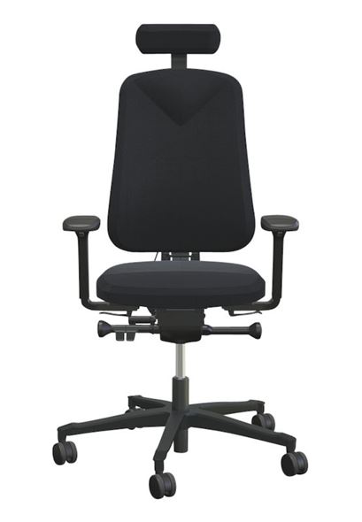 Kontorstoler Höganäs 290, inkl. nakkestøtte og armlener, svart