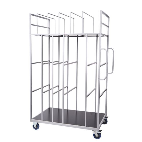 Vogn for pappesker Irem, til brettede pappesker, 4 svingbare hjul, hvo